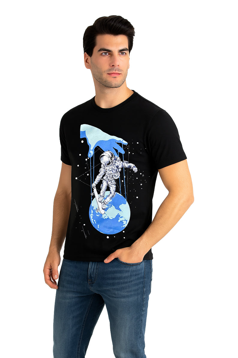 Playera Caballero MC / MANO ASTRO  NEGRO