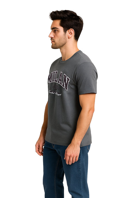 Playera Caballero MC / MILAN  GRIS/OBSCURO