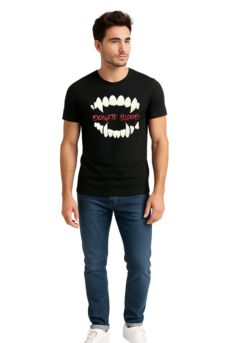 Playera Caballero MC / COLMILLOS  NEGRO