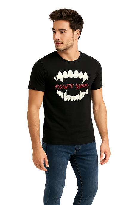 Playera Caballero MC / COLMILLOS  NEGRO