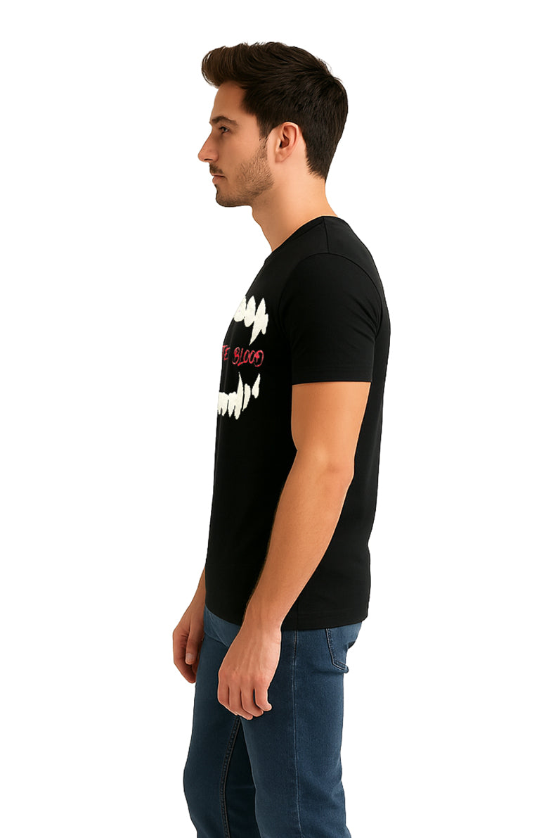 Playera Caballero MC / COLMILLOS  NEGRO
