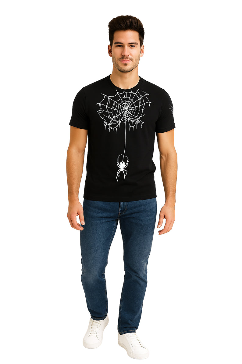 Playera Caballero MC / TELARAÑA  NEGRO