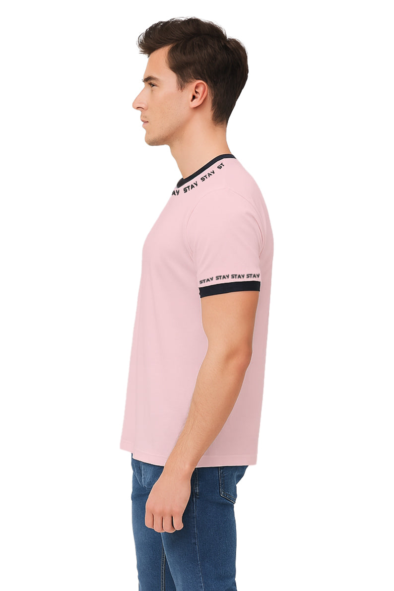 Playera Caballero MC / STAY ROSA/NEGRO