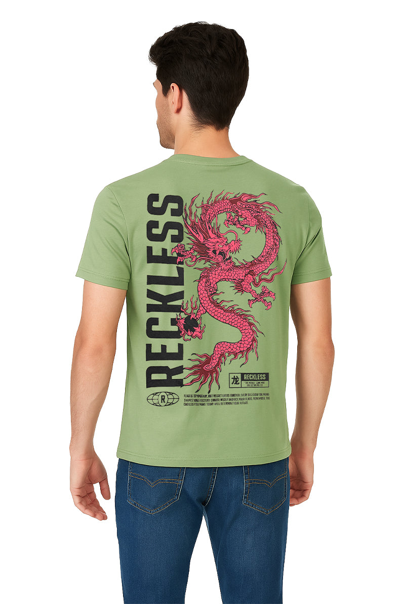 Playera Caballero MC / RECKLESS VERDE/MUSGO