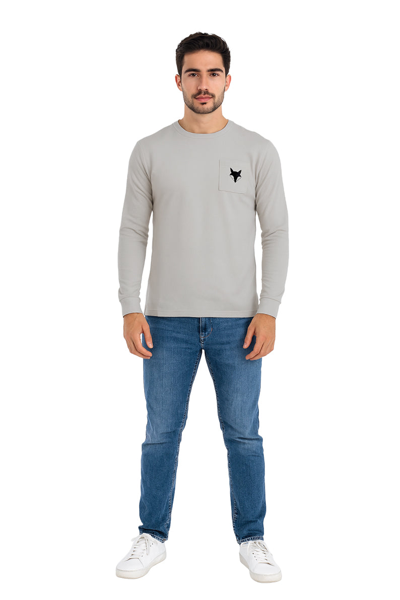 Playera Caballero ML / BOLSA GRIS