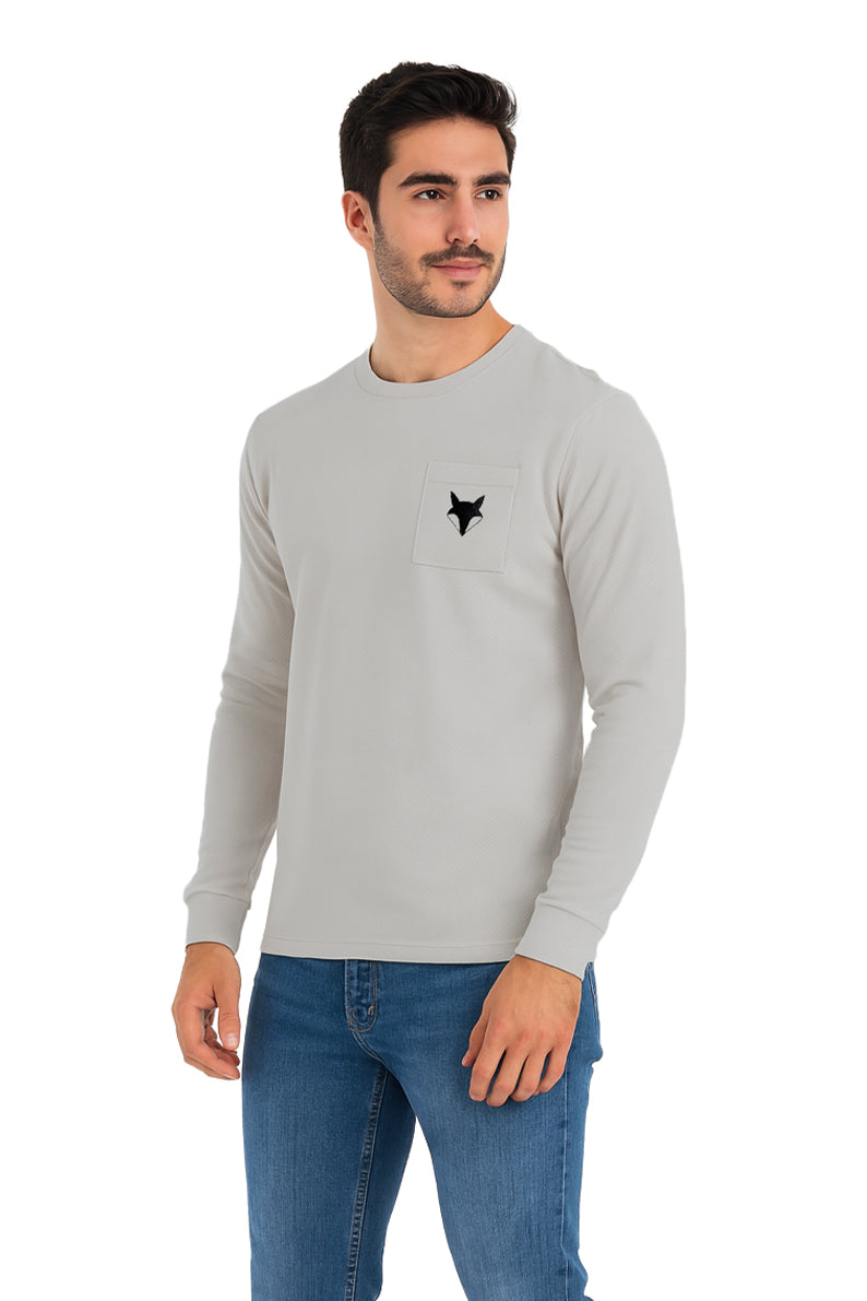 Playera Caballero ML / BOLSA GRIS