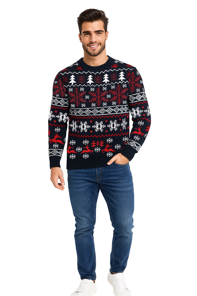 SWETER NAVIDEÑO COPOS CUELLO RED MARINO