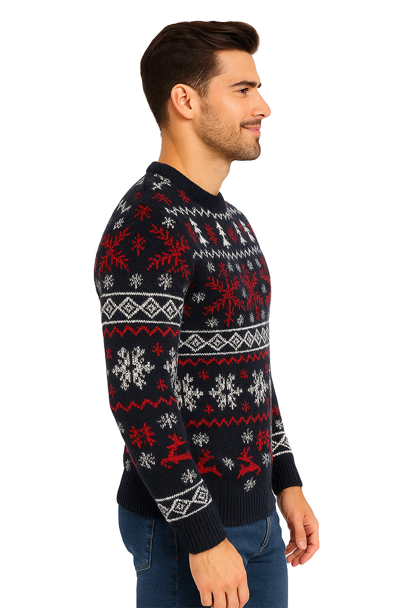 SWETER NAVIDEÑO COPOS CUELLO RED MARINO