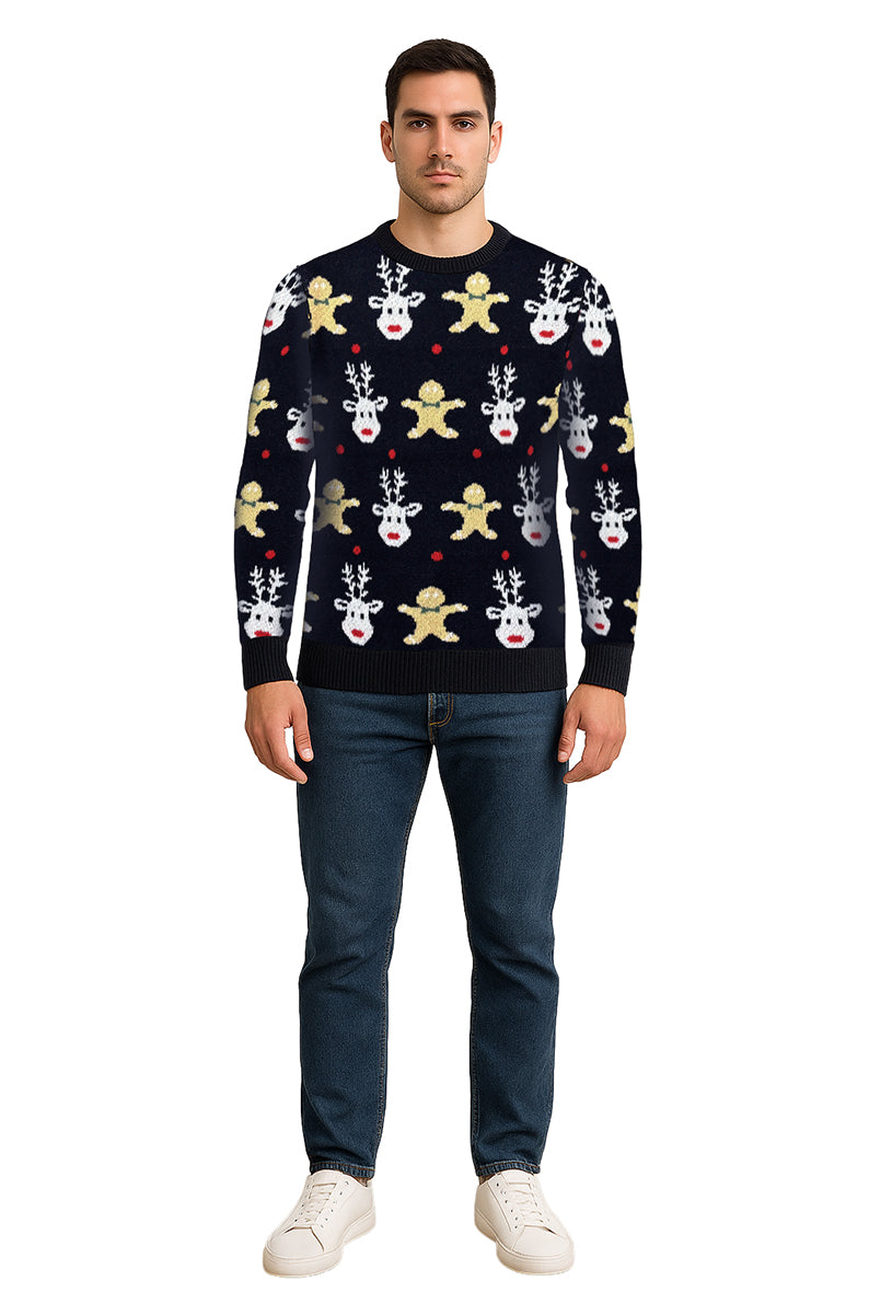 SWETER NAVIDEÑO GALLETA CUELLO RED NEGRO