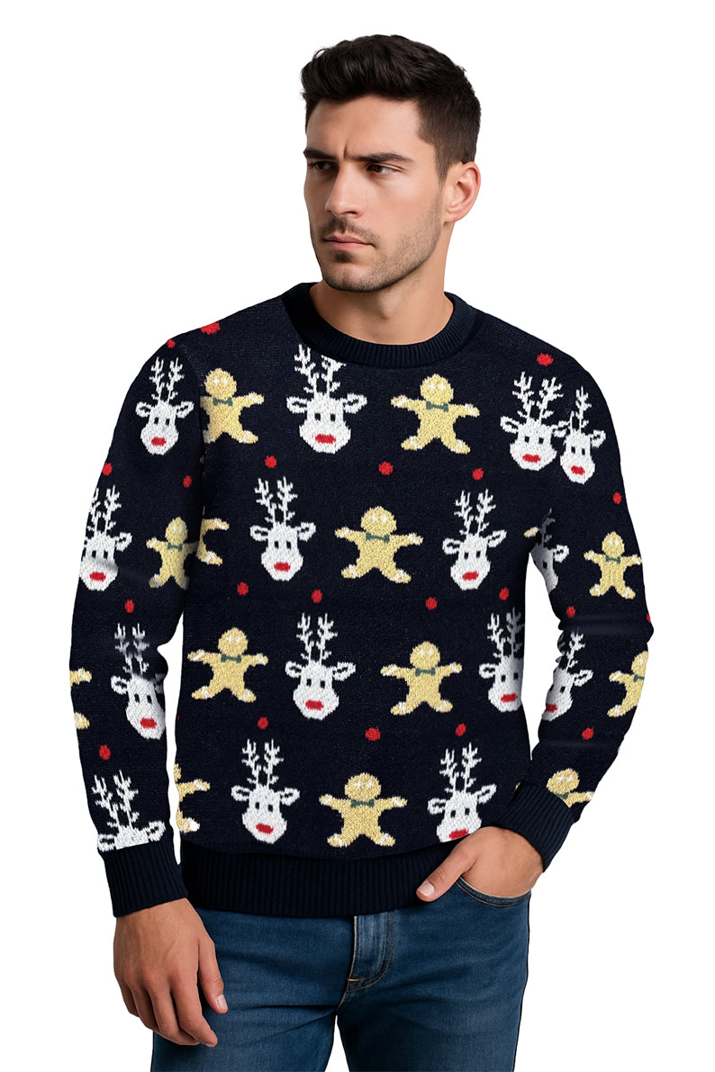 SWETER NAVIDEÑO GALLETA CUELLO RED NEGRO