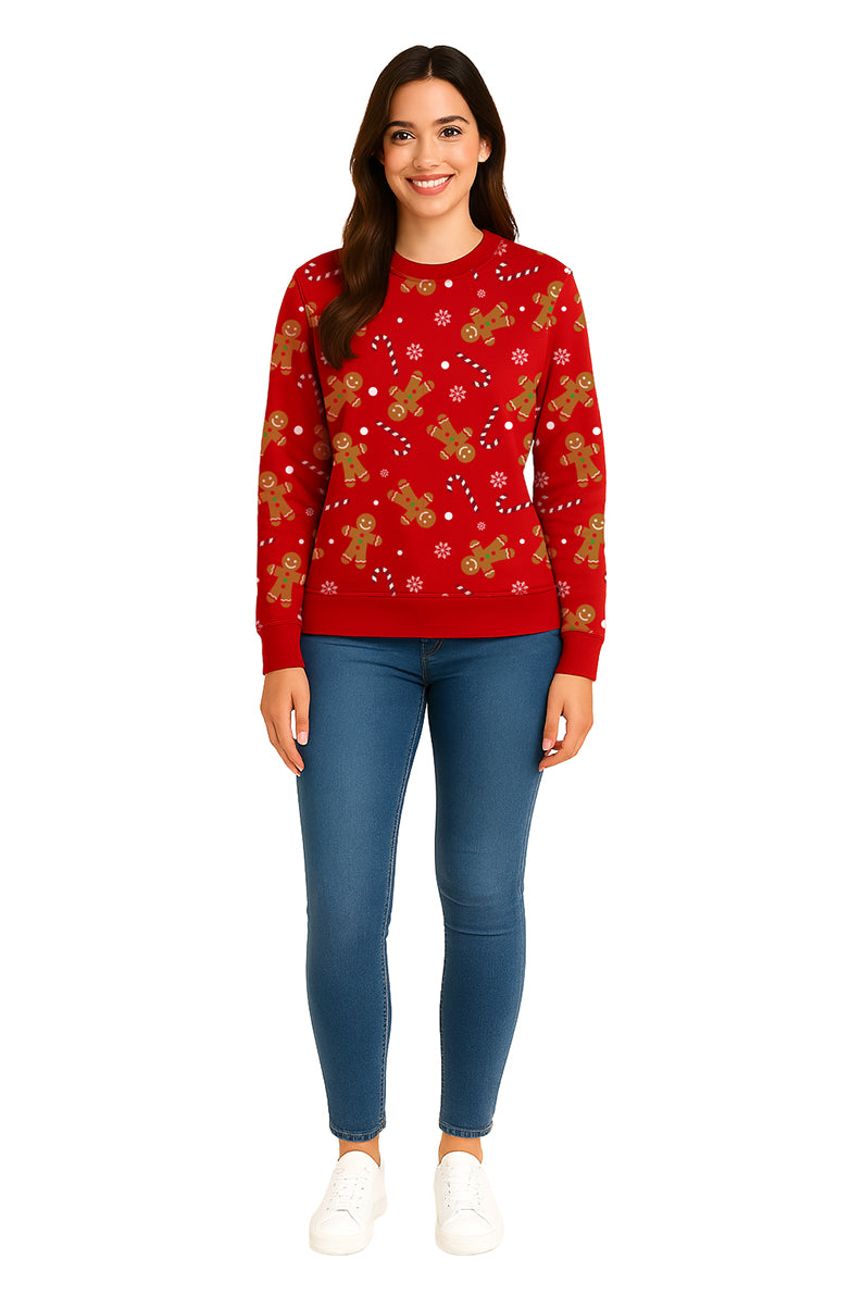 SUDADERA CARAMELO NAVIDEÑA ROJO