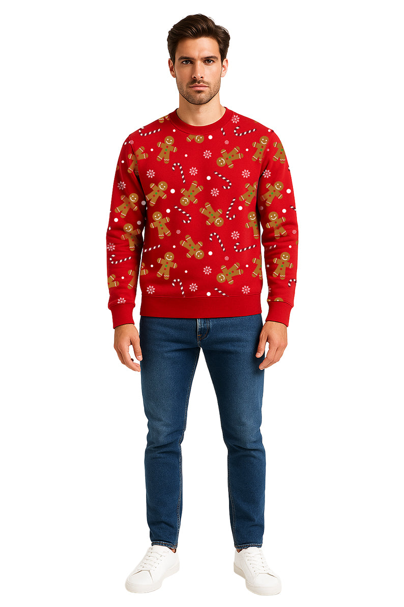 SUDADERA CARAMELO NAVIDEÑA ROJO