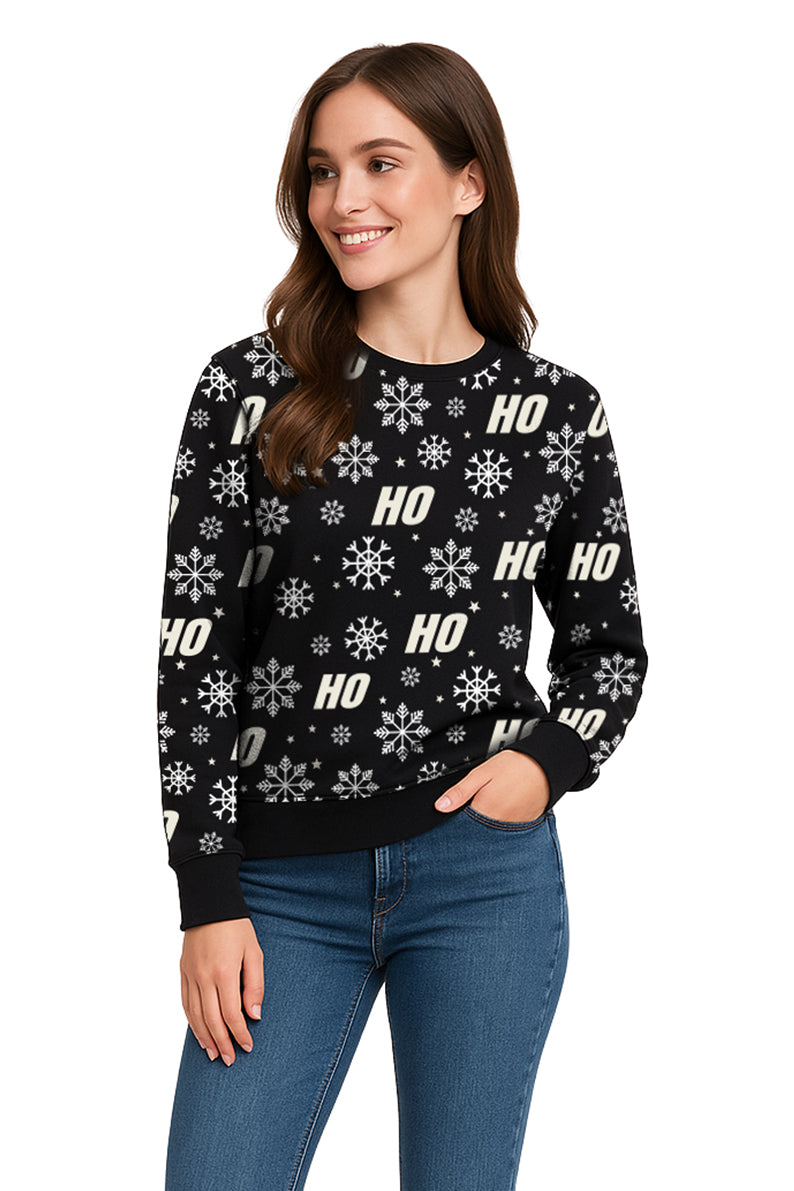 SUDADERA HO HO NAVIDEÑA NEGRO