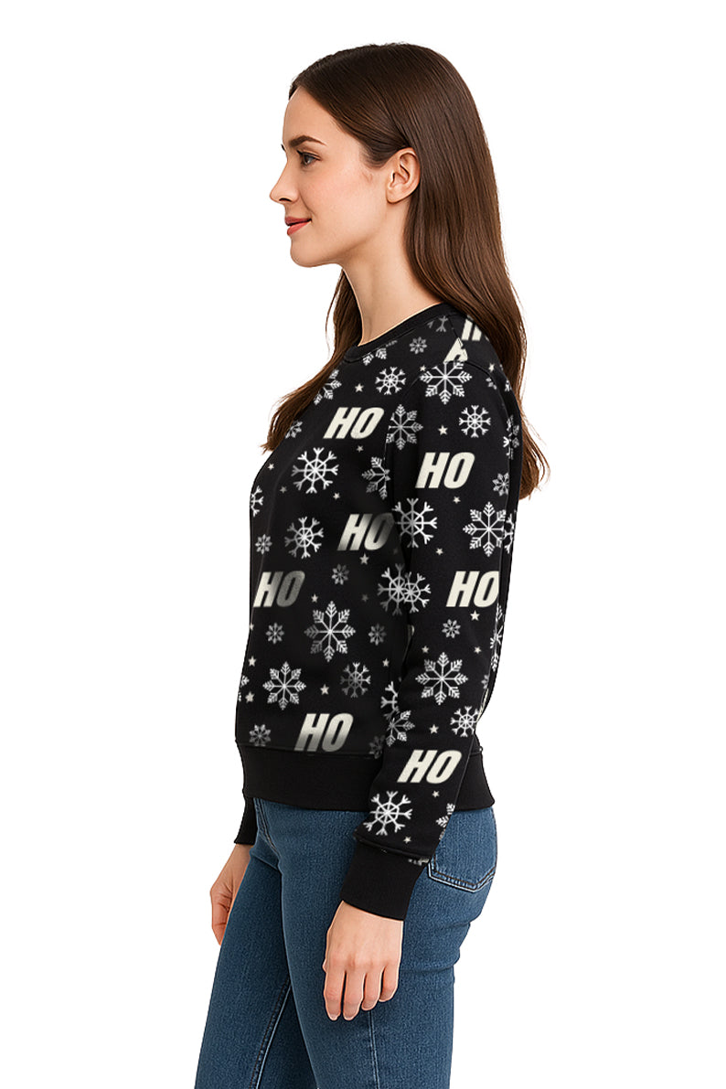 SUDADERA HO HO NAVIDEÑA NEGRO