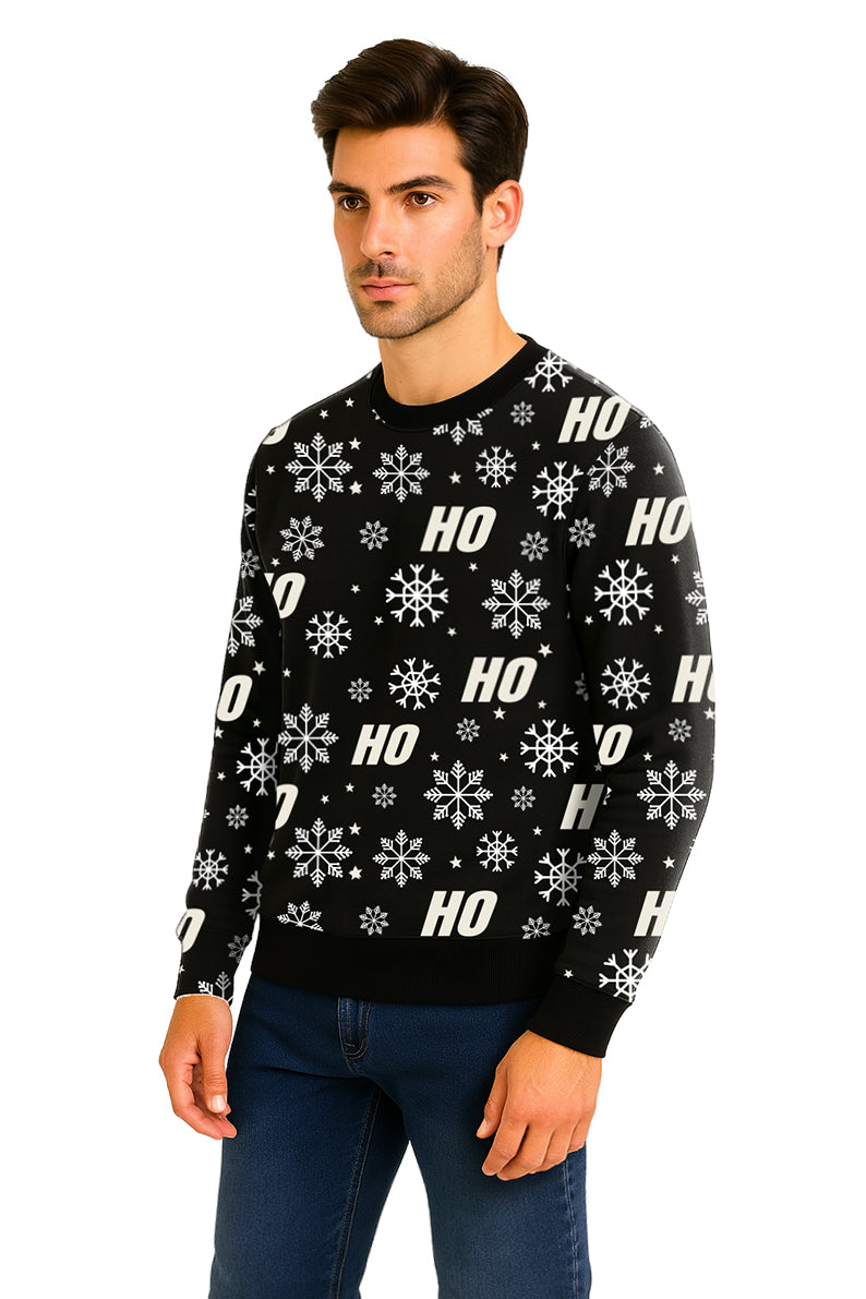 SUDADERA HO HO NAVIDEÑA NEGRO