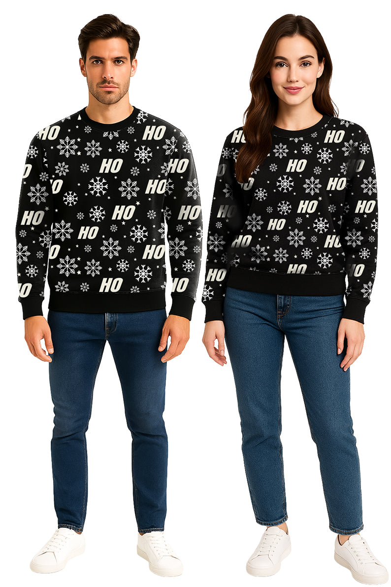 SUDADERA HO HO NAVIDEÑA NEGRO