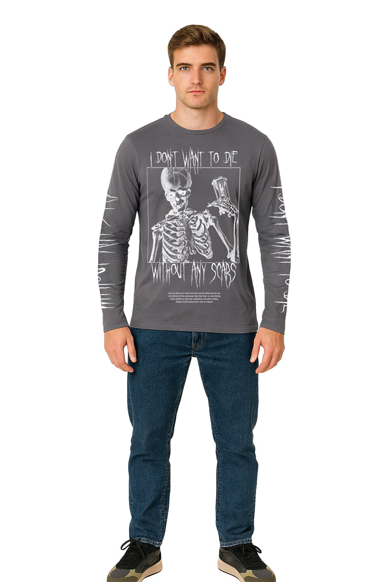 Playera Caballero ML / SCARS GRIS/OBSCURO