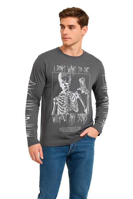 Playera Caballero ML / SCARS GRIS/OBSCURO