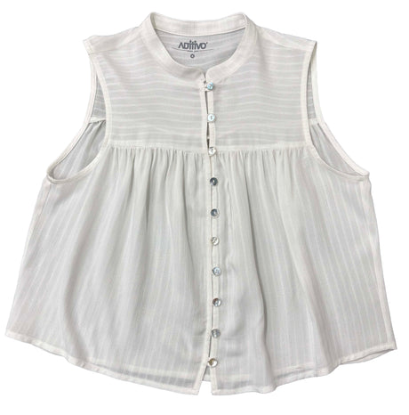 Blusa Dama SM / BOTONES PLIEGUES HUESO (8969509699807)