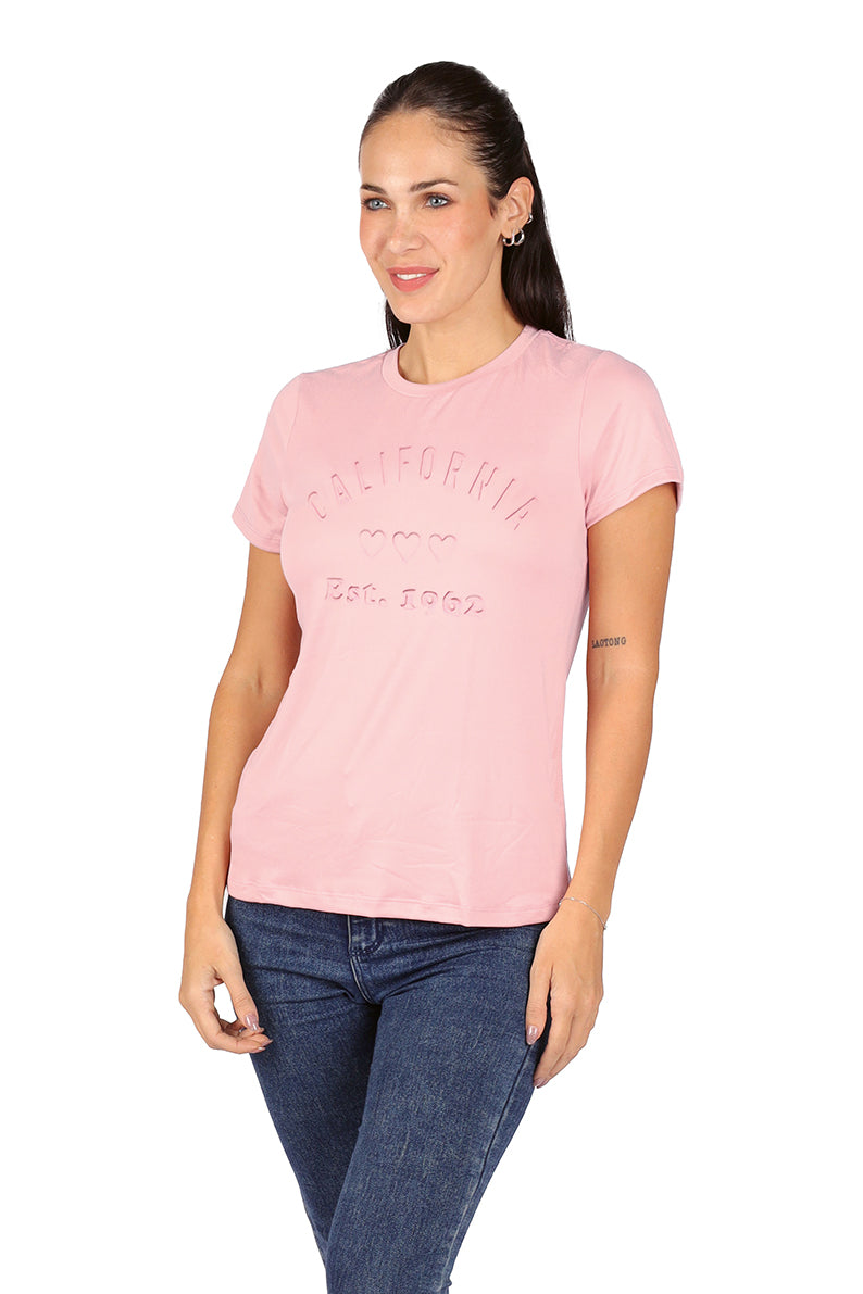 Playera Dama MC / CALIFORNIA ROSA (9028777443551)