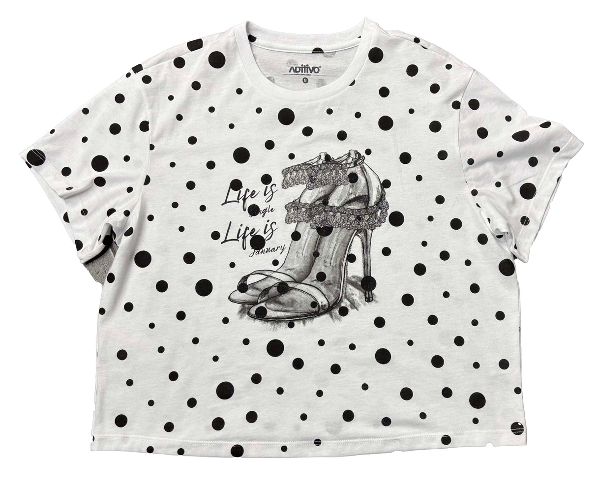 Playera Dama MC / ZAPATOS PUNTOS BLANCO (9028306075871)