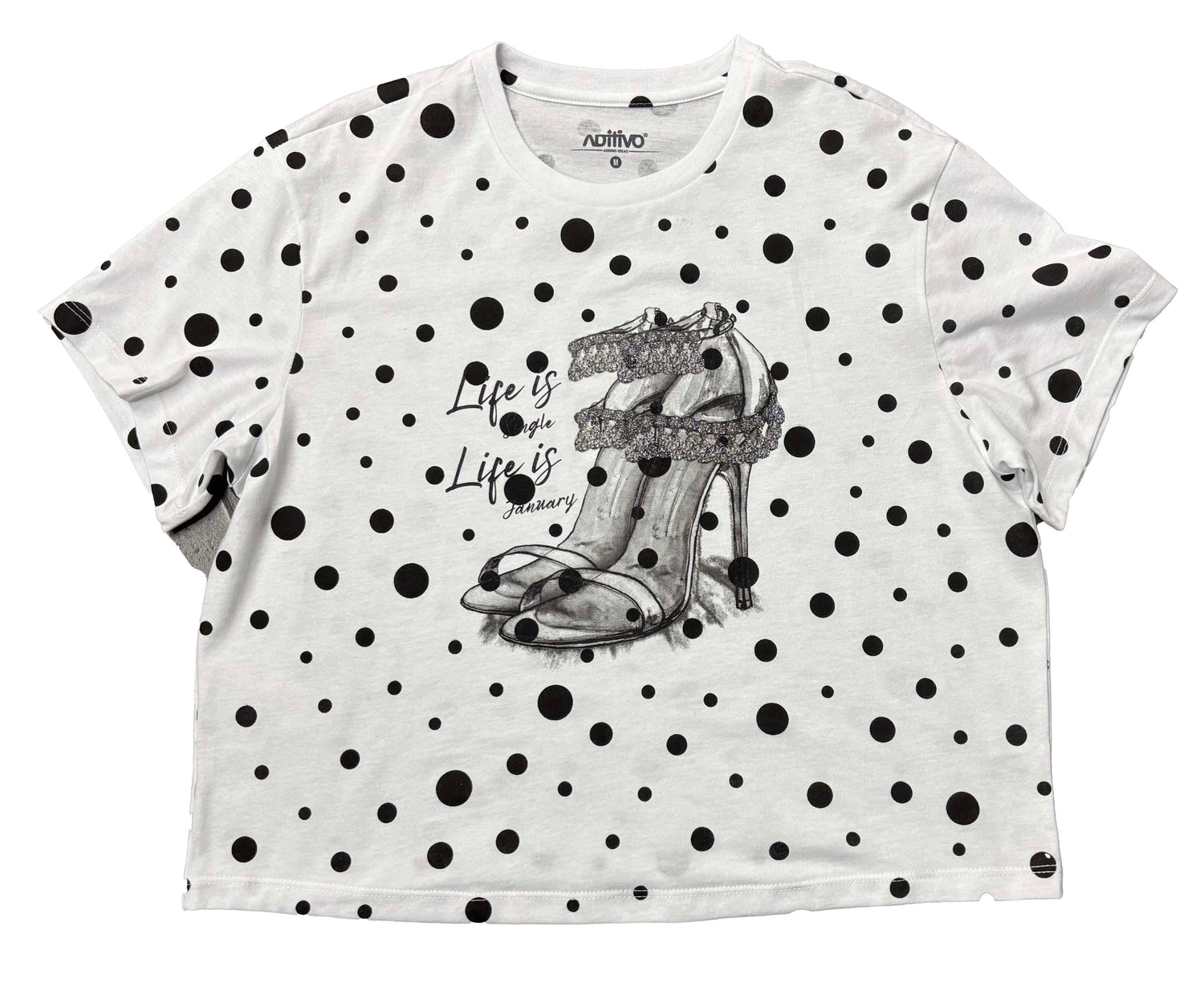 Playera Dama MC / ZAPATOS PUNTOS BLANCO (9028306075871)