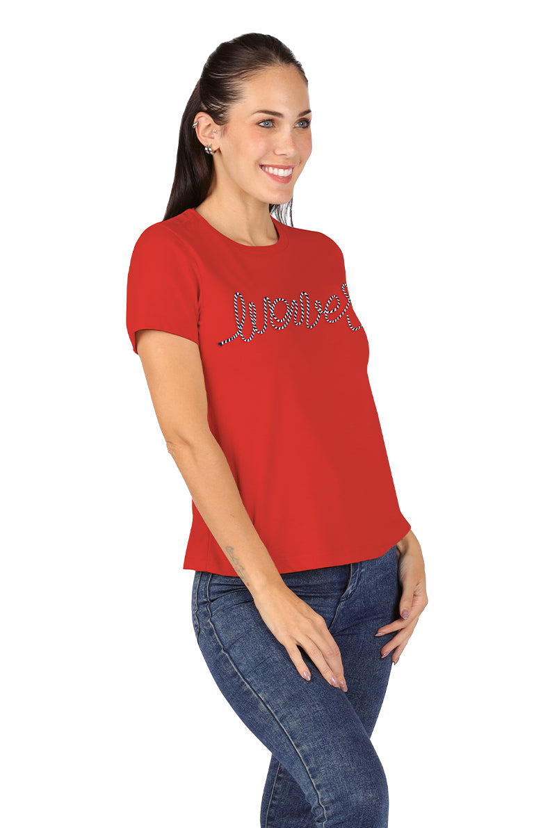 Playera Dama MC / WAVES ROJO (9028781211871)
