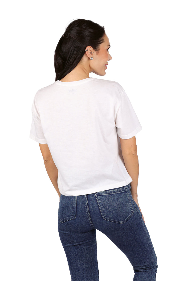 Playera Dama MC / GATO FLORES BLANCO (9028809556191)