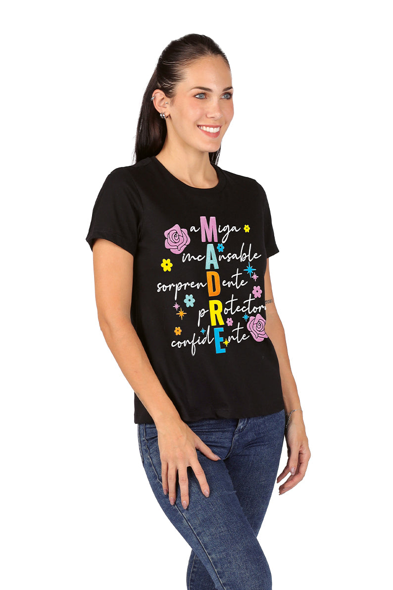 Playera Dama MC / MADRE NEGRO (9028795793631)