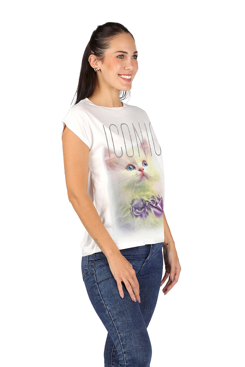 Playera Dama MC / ICONIC BLANCO (9028802904287)