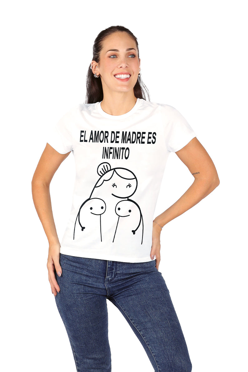 Playera Dama MC / AMOR DE MAMÁ HUESO (9028833968351)