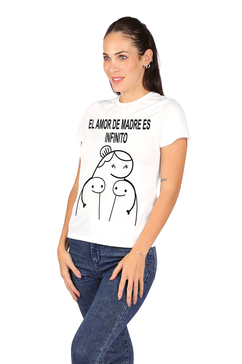 Playera Dama MC / AMOR DE MAMÁ HUESO (9028833968351)