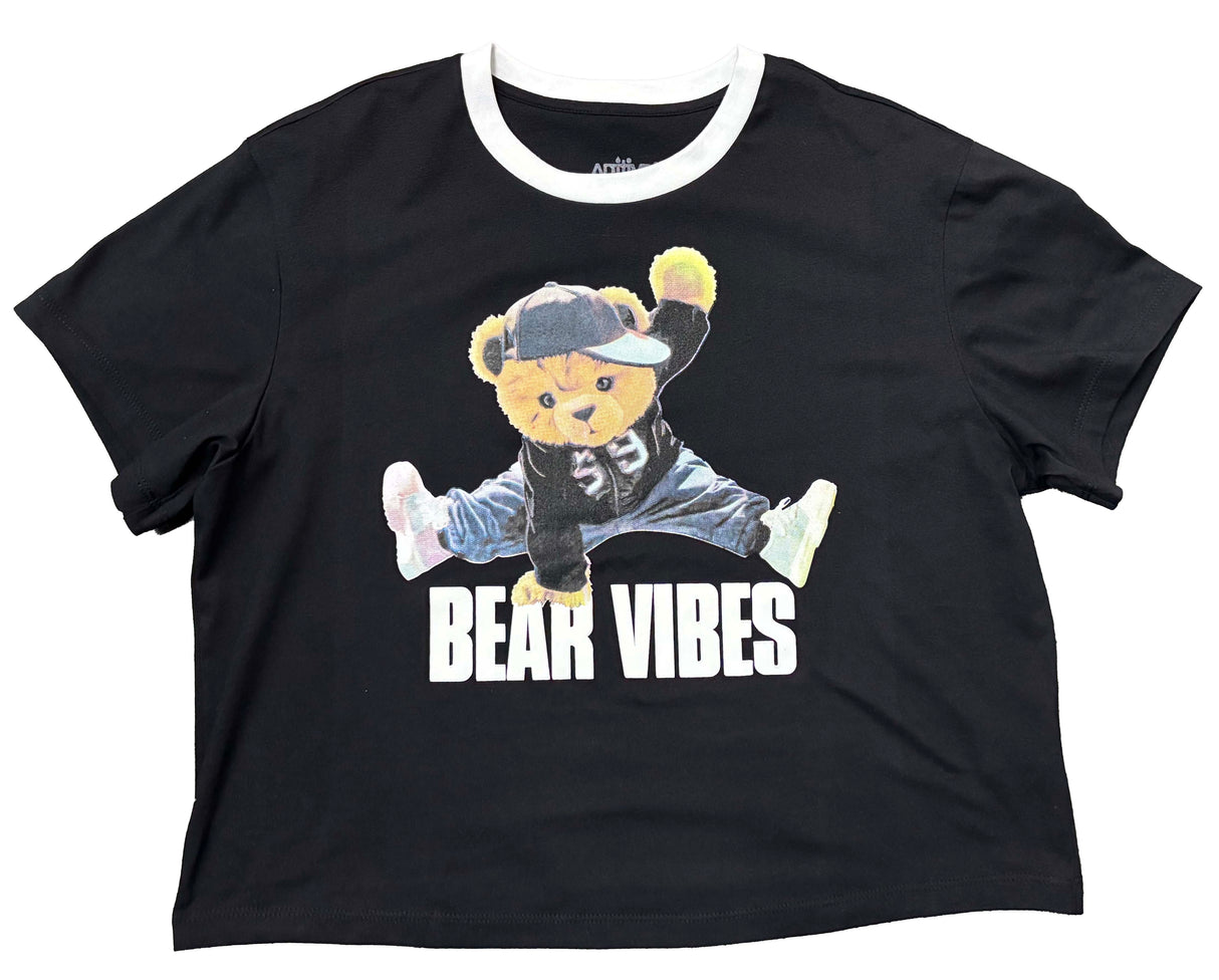 Playera Dama MC / BEAR VIBES  NEGRO (9042768265439)