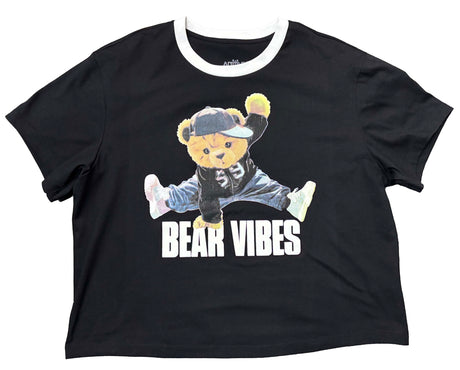 Playera Dama MC / BEAR VIBES  NEGRO (9042768265439)