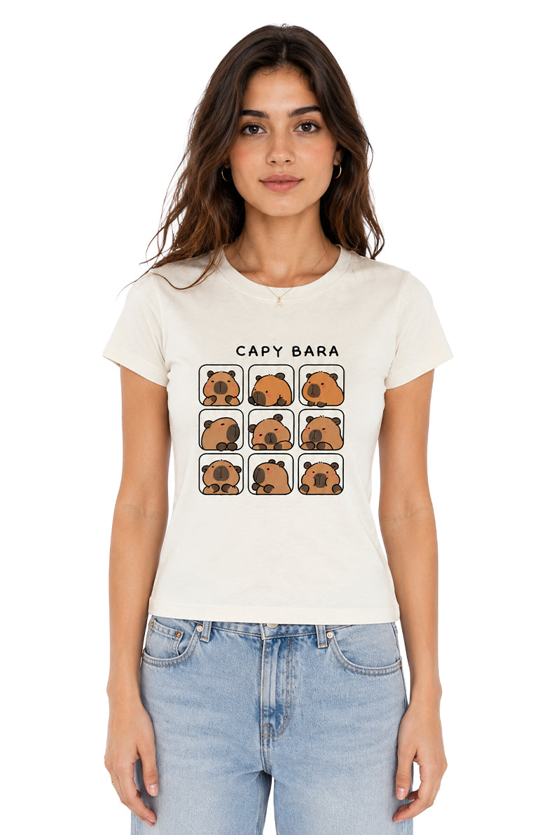 Playera Capybara Hueso
