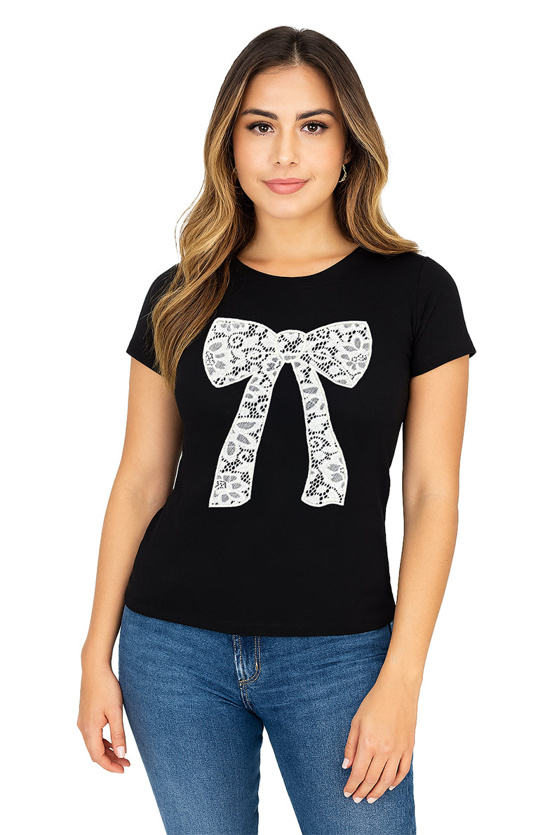 Playera Dama MC / MOÑO ENCAJE (9113478594783)