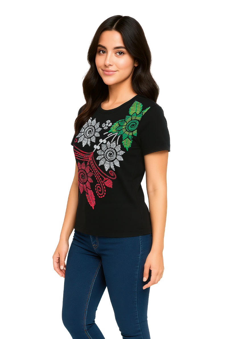 Playera Dama MC / BORD MEX  NEGRO (9095534772447)