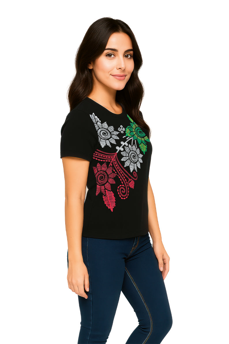 Playera Dama MC / BORD MEX  NEGRO (9095534772447)