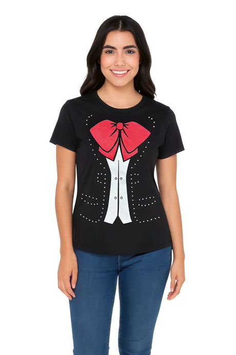 Playera Dama MC / MOÑO ESTOPEROL   NEGRO (9095537459423)