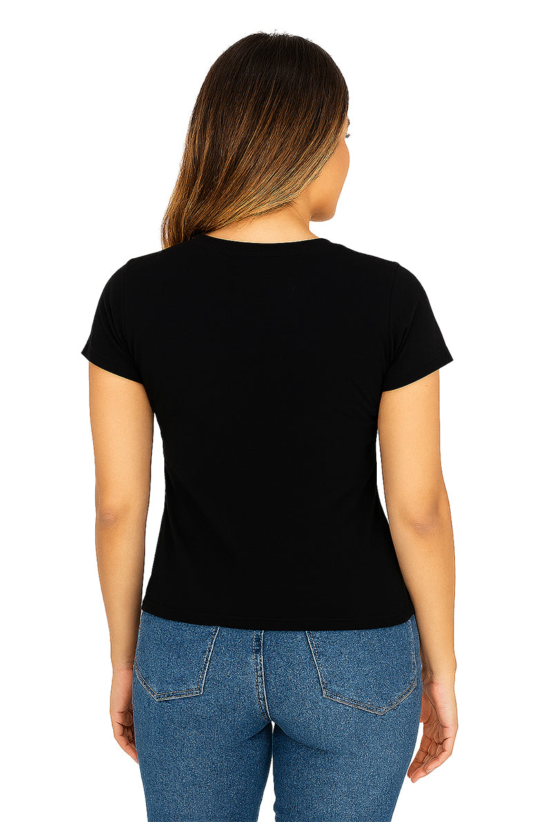 Playera Dama MC / LOVELY HEART NEGRO (9104949117151)