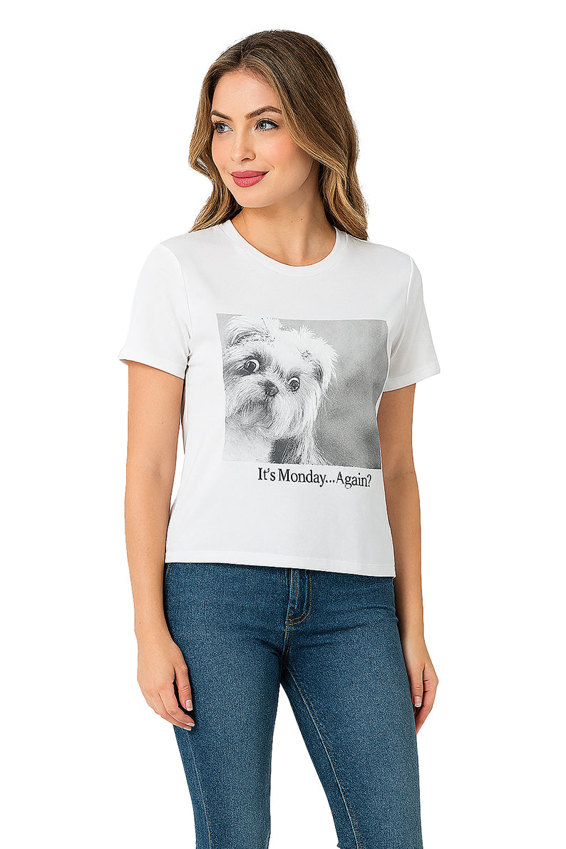 Playera Dama MC / AGAIN  BLANCO (9095811399903)