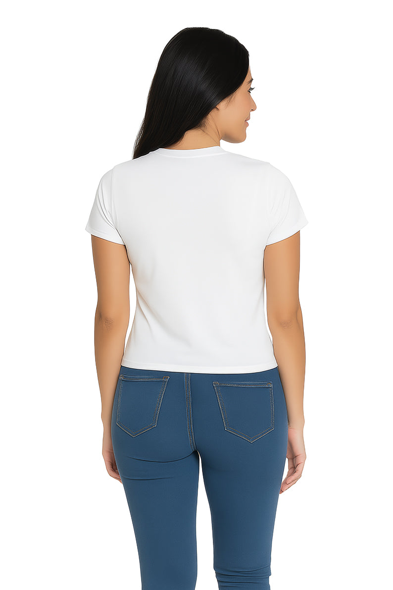 Playera Dama MC / CREASTE AND LOVE  BLANCO (9108190855391)