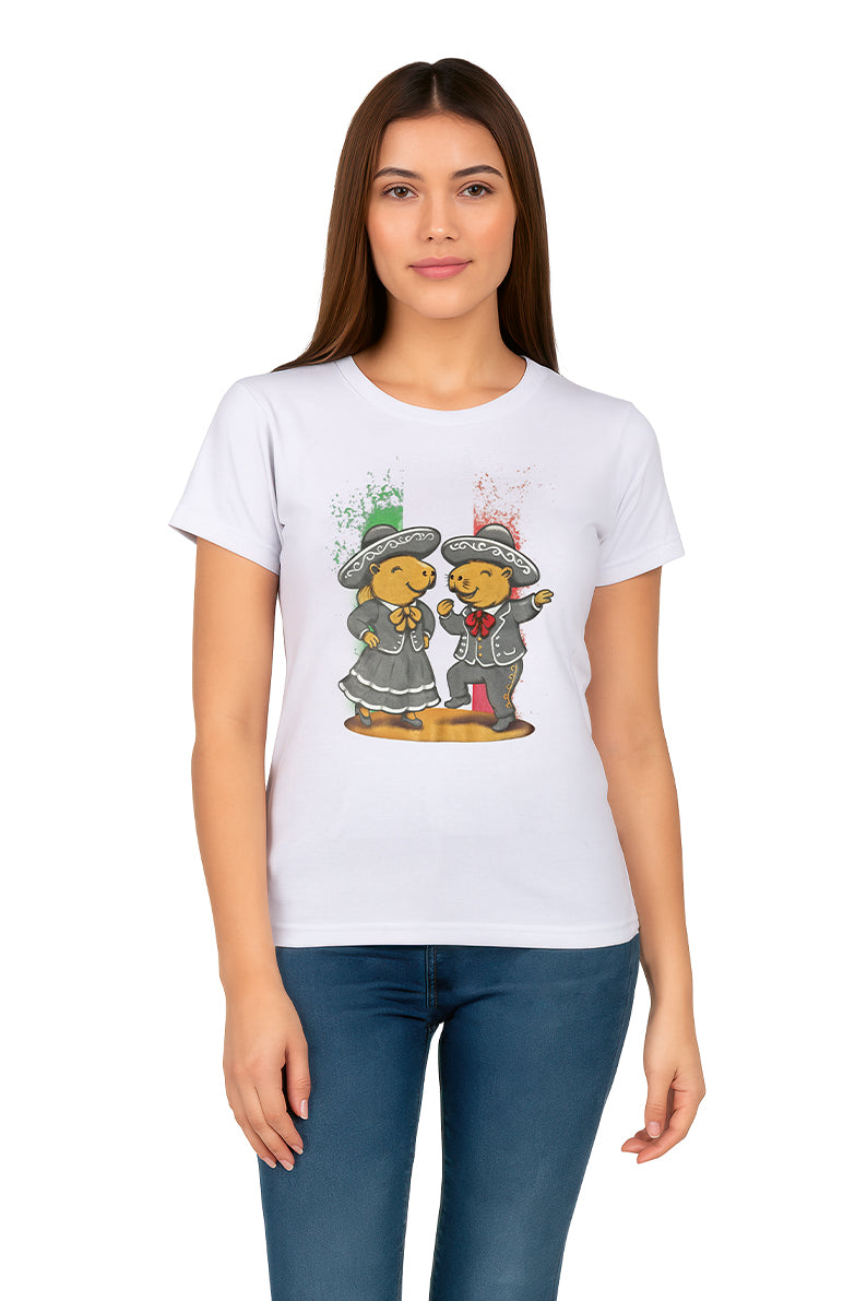 Playera Dama MC / CAPI MARIACHI  BLA (9095558168799)