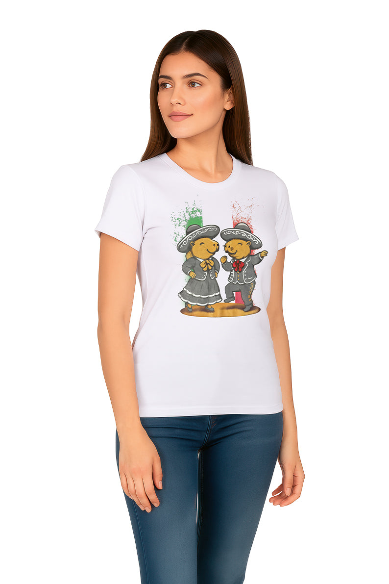 Playera Dama MC / CAPI MARIACHI  BLA (9095558168799)