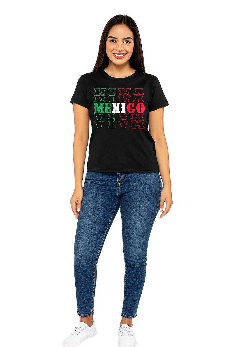 Playera Dama MC / VIVA MEXICO (9097718694111)