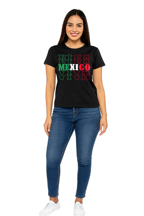 Playera Dama MC / VIVA MEXICO (9097718694111)