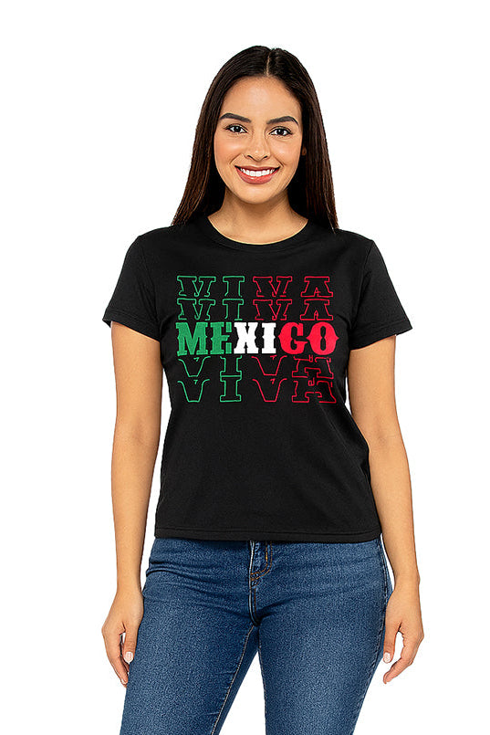Playera Dama MC / VIVA MEXICO (9097718694111)
