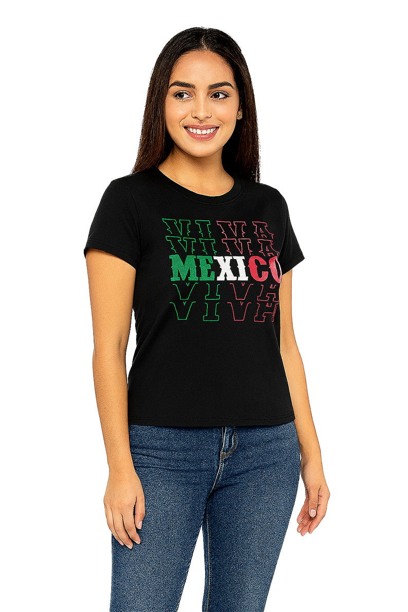Playera Dama MC / VIVA MEXICO (9097718694111)