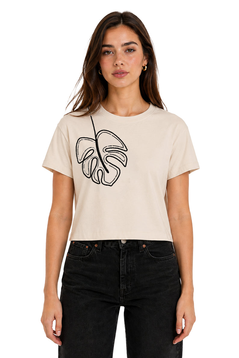 Playera Hoja bordada