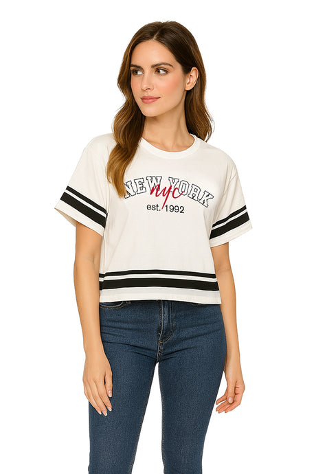 Playera Dama MC / EST.1992 HUESO/NEGRO (9148118335711)